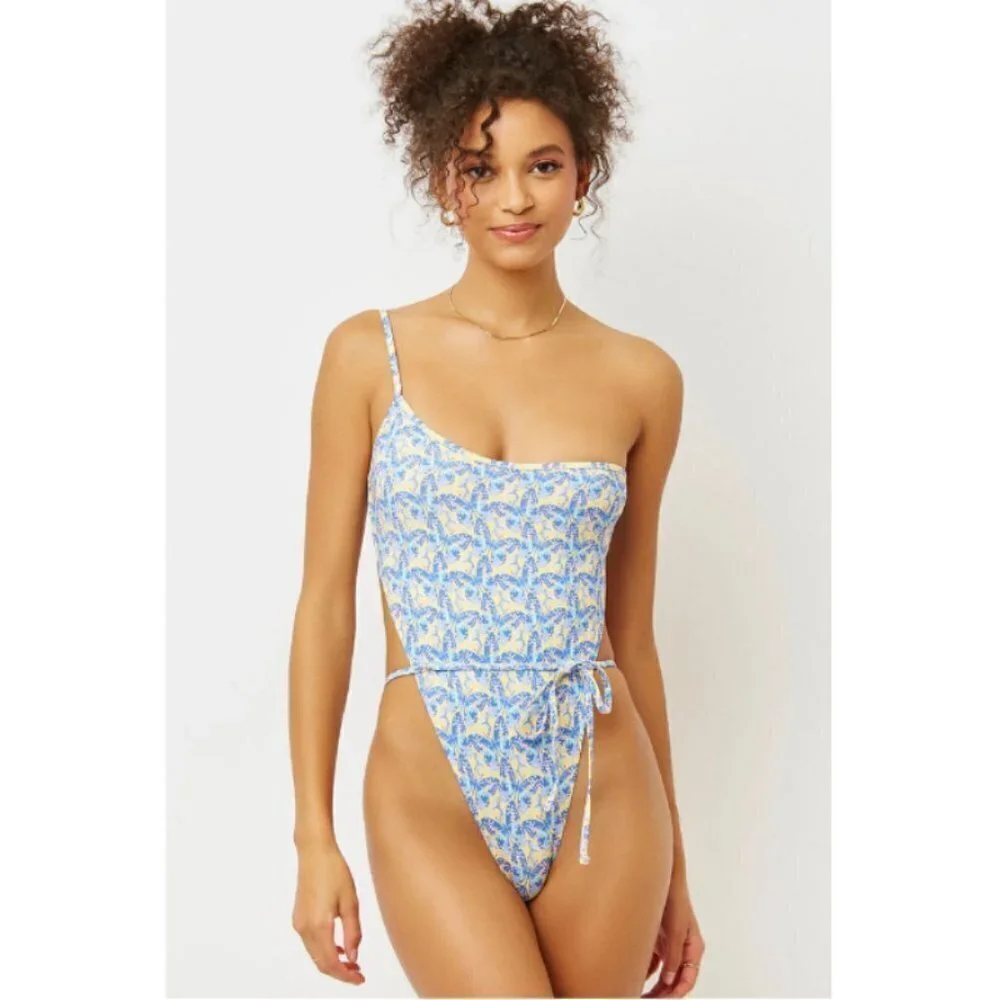 💕FRANKIE'S BIKINIS💕 Evangeline One Piece Swimsuit ~ Monarch Butterflies L NWT